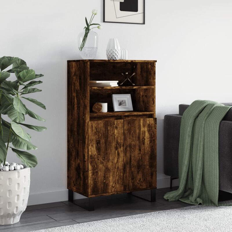 foto del prodotto vidaxl credenza rovere fumo 60x36x110 cm in legno multistrato