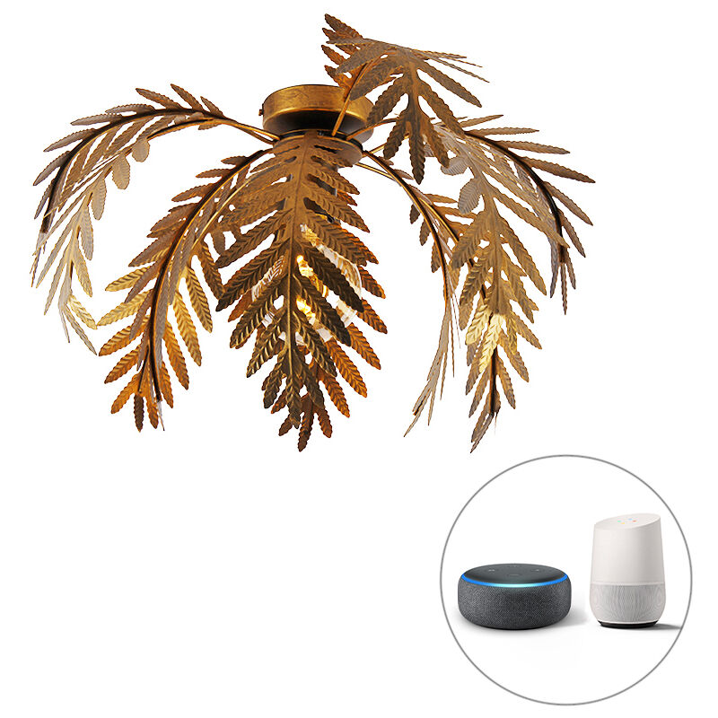 immagine 0 del prodotto qazqa lampada da soffitto botanica rustico acciaio oro ottone organico e27 max. 1 x 4.9 watt
