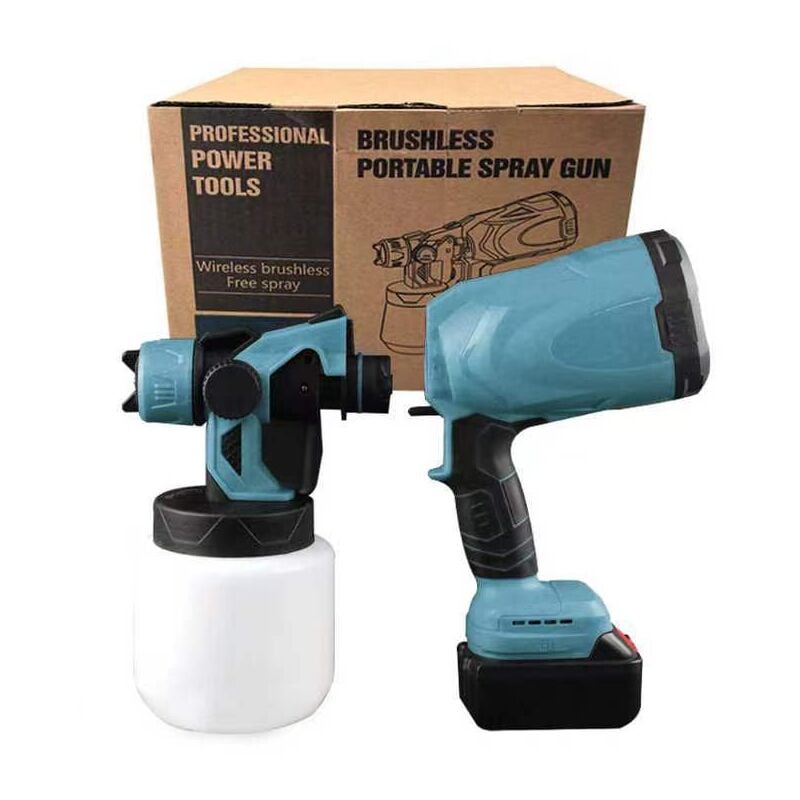 foto del prodotto pistola a spruzzo per vernice senza fili, pistola a spruzzo per vernice senza fili da 21 v, pistola a spruzzo per vernice a batteria per mobili,