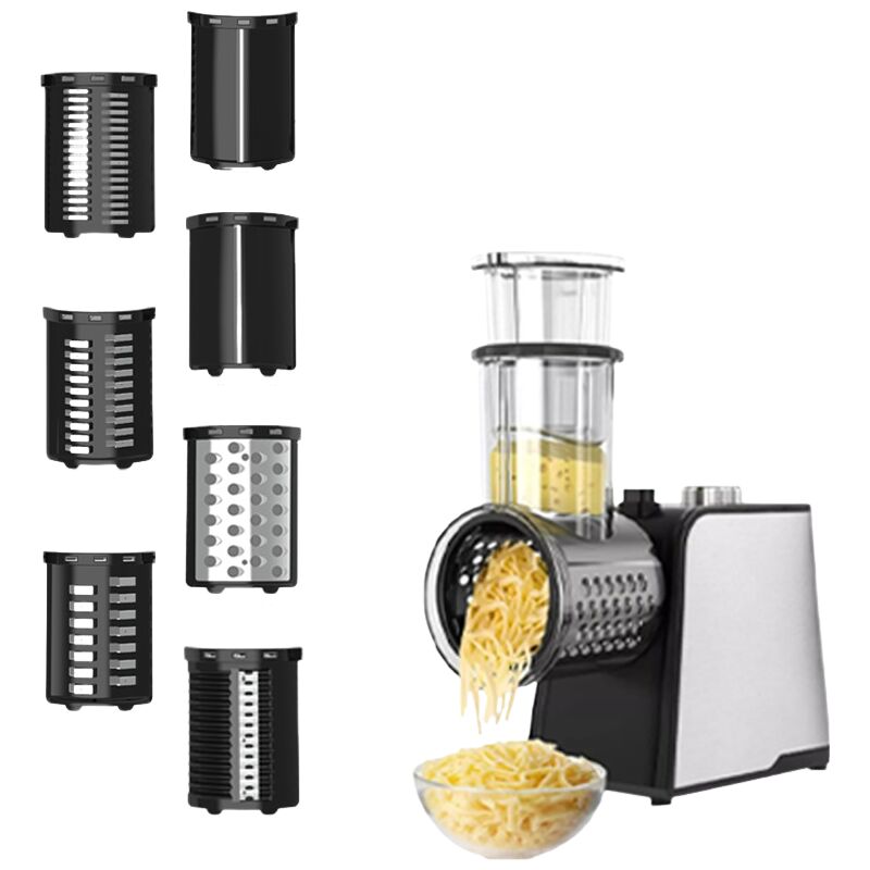 foto del prodotto tagliaverdure elettrico, grattugia per formaggio di grosso calibro, grattugia elettrica per verdure da 250 w, tritatutto multifunzionale, grattugia