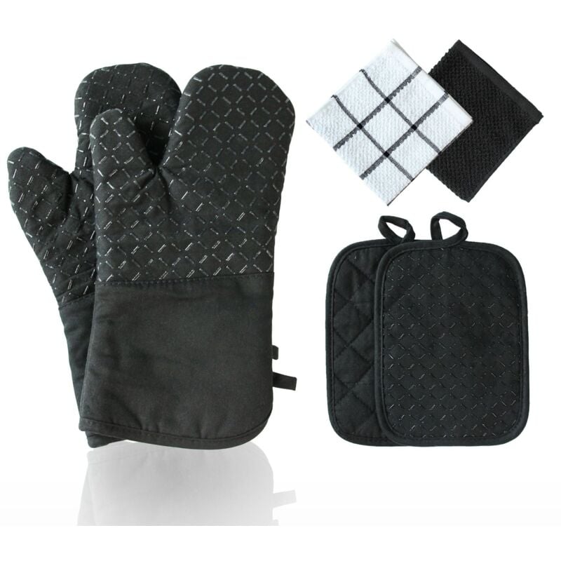 foto del prodotto guanti da forno, presine, guanti da forno, guanti da cucina, guanti da cucina set di 4 guanti resistenti al calore