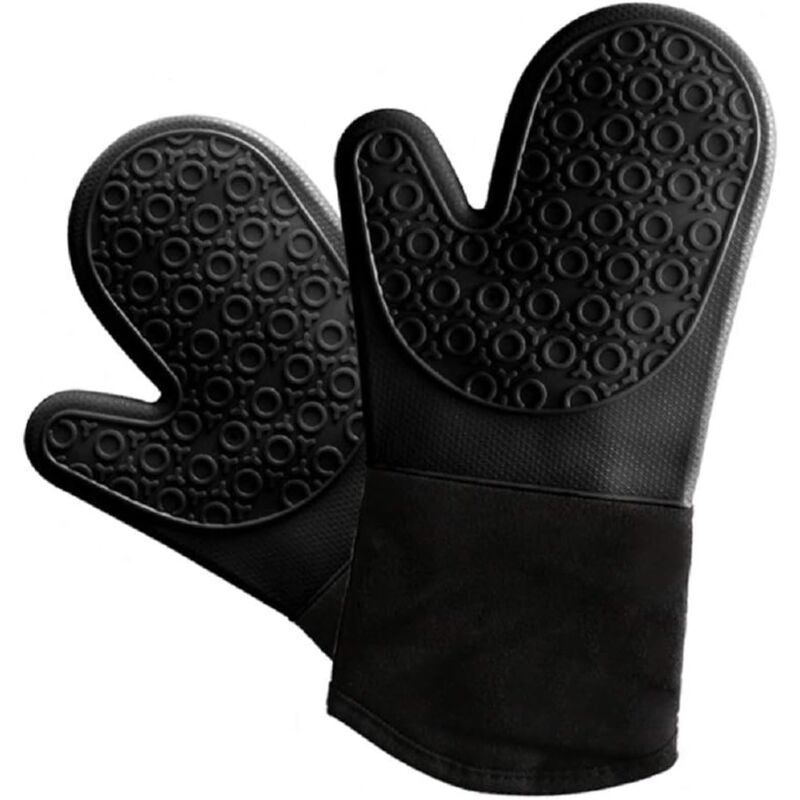 foto del prodotto guanti da forno in silicone biggotton resistenti al calore fino a 500 c presina impermeabile per barbecue, grill, forno, microonde 36 x 19,1 cm