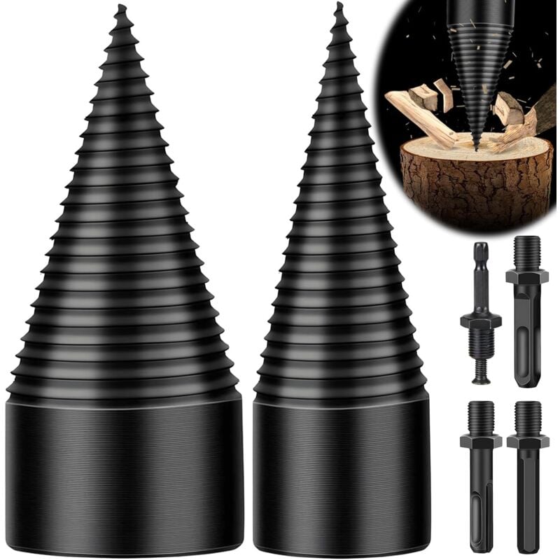 foto del prodotto punta per spaccare il legno, punta conica per spaccare il legno da 32 45 mm, punta per spaccare il legno con 3 manici, punta per spaccare il legno o