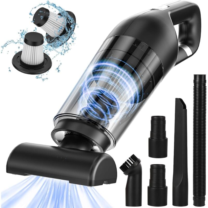 foto del prodotto aspirapolvere per auto potente 9000pa 120w mini aspirapolvere portatile senza fili ricaricabile con filtro hepa aspirapolvere da tavolo usb,