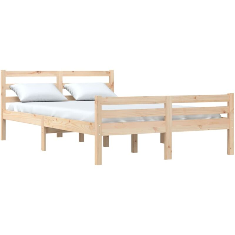 foto del prodotto giroletto senza materasso ambrato in legno massello 120x200 cm vidaxl
