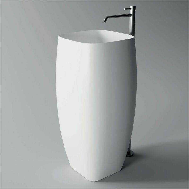 foto del prodotto alice ceramica lavabo nur freestanding cm. 45x40 scarico a terra in ceramica