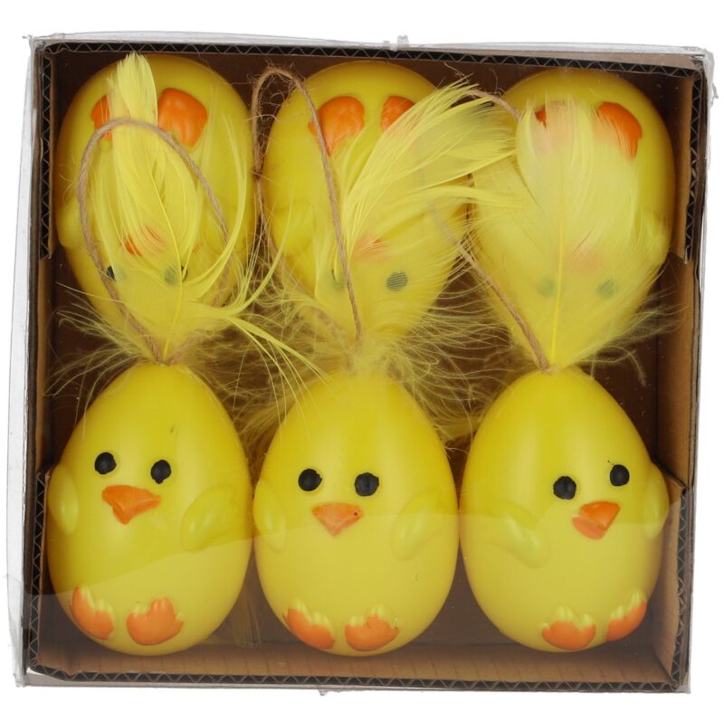 foto del prodotto uova di pulcino, 6 pz. decorazione pasquale per pasqua, decorazione primaverile