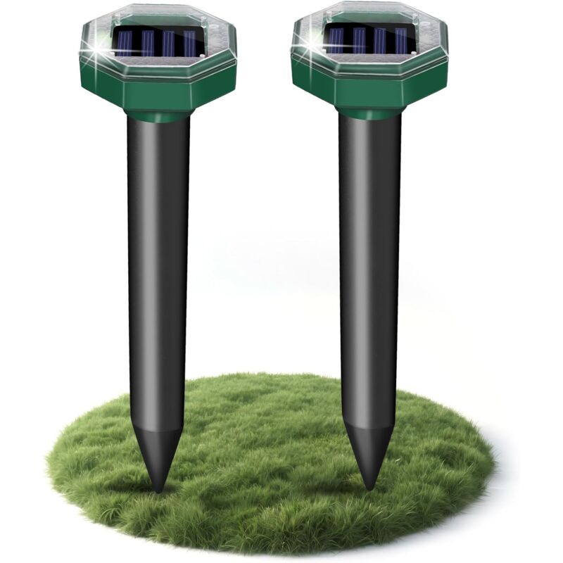 foto del prodotto repellente per talpe 2025, repellente solare per talpe con vibrazione e ultrasuoni, adatto agli animali domestici, efficace contro talpe, arvicole,