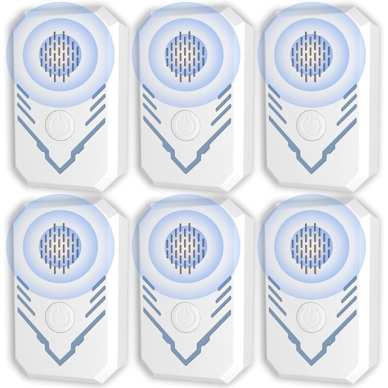 foto del prodotto repellente per zanzare ad ultrasuoni, confezione da 6, anti topi, silenzioso, per interni, anti topi e ratti, antiparassitario per zanzare e