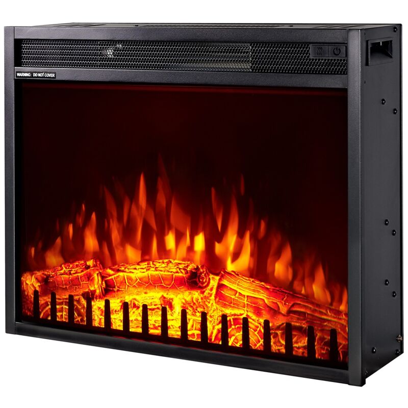 foto del prodotto camino elettrico da incasso 47,5x58,5x18 cm effetto fiamma 1500w vienna 23 nero