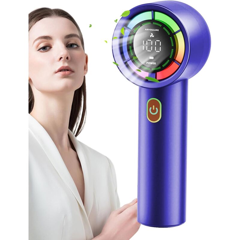 immagine 0 del prodotto ventilatore turbo portatile con display led regolabile, piccolo raffrescatore d aria ricaricabile in abs, accessori portatili per esterni per casa,
