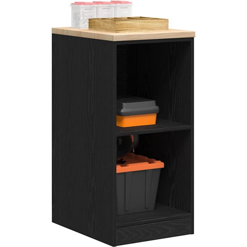 foto del prodotto vidaxl armadietto da garage nero 40x51x85 cm in legno massello di pino