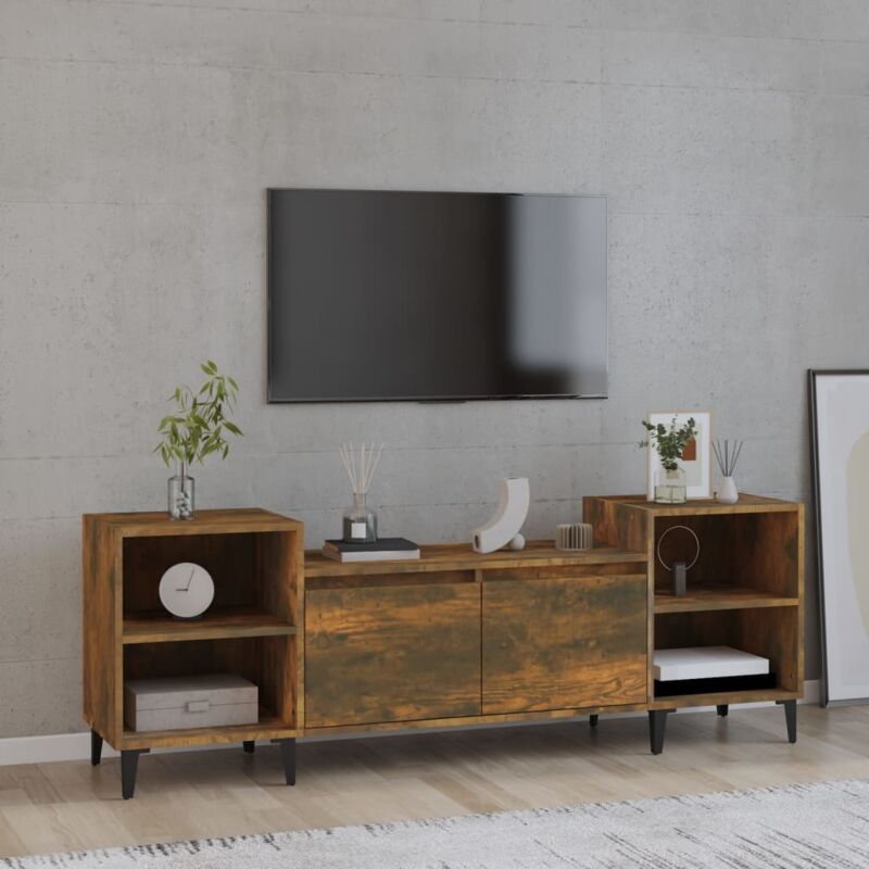foto del prodotto vidaxl mobile tv rovere fumo 160x35x55 cm in legno multistrato