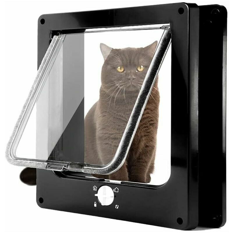 foto del prodotto lablanc gattaiola magnetica a 4 vie, adatta a tutti gli animali domestici, porta scorrevole manuale per animali domestici su parete legno porta in