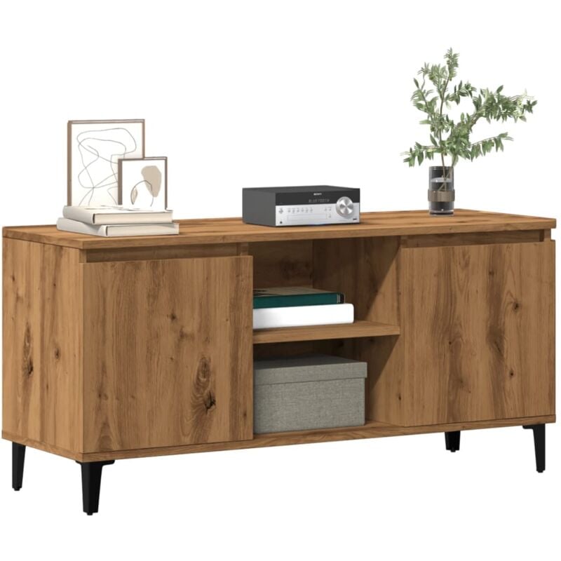 foto del prodotto vidaxl mobile tv rovere artigianale 102x35x50 cm in legno multistrato