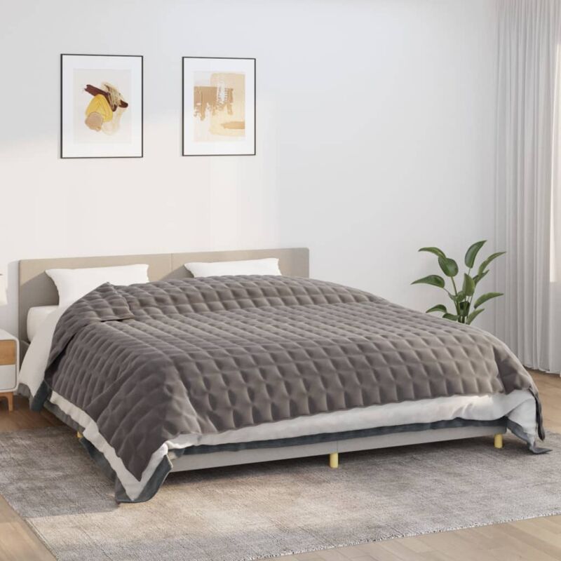 foto del prodotto vidaxl coperta ponderata grigia 220x260 cm 11 kg tessuto
