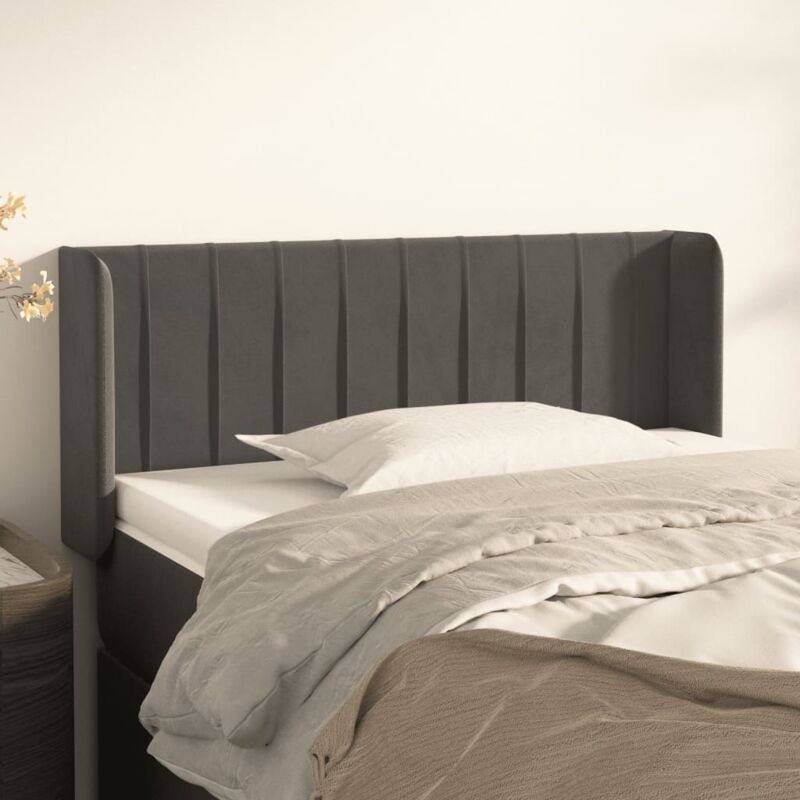 foto del prodotto vidaxl testiera ad orecchio grigio scuro 83x16x78 88 cm in velluto