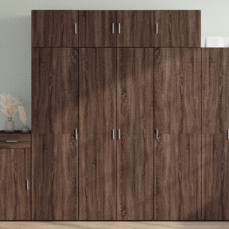 foto del prodotto vidaxl credenza rovere marrone 80x42,5x185 cm in legno multistrato