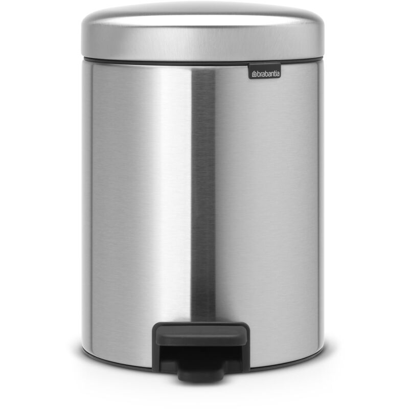 foto del prodotto brabantia pedal bin newicon pattumiera a pedale, secchio interno in plastica, inox satinato, 5 lt