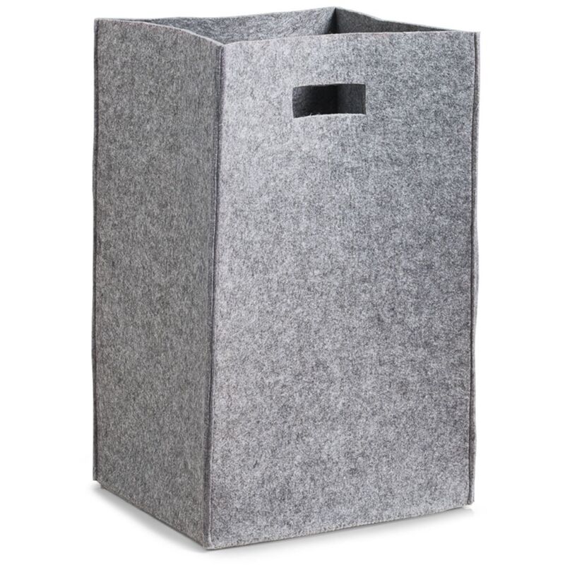 foto del prodotto zeller 14265 cesto portabiancheria, feltro, plastica, grigio, 35 x 30 x 55 cm