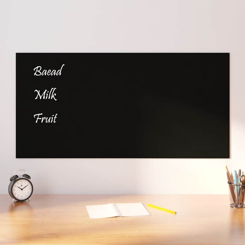 foto del prodotto vidaxl lavagna magnetica a parete nera 100x50 cm vetro temperato