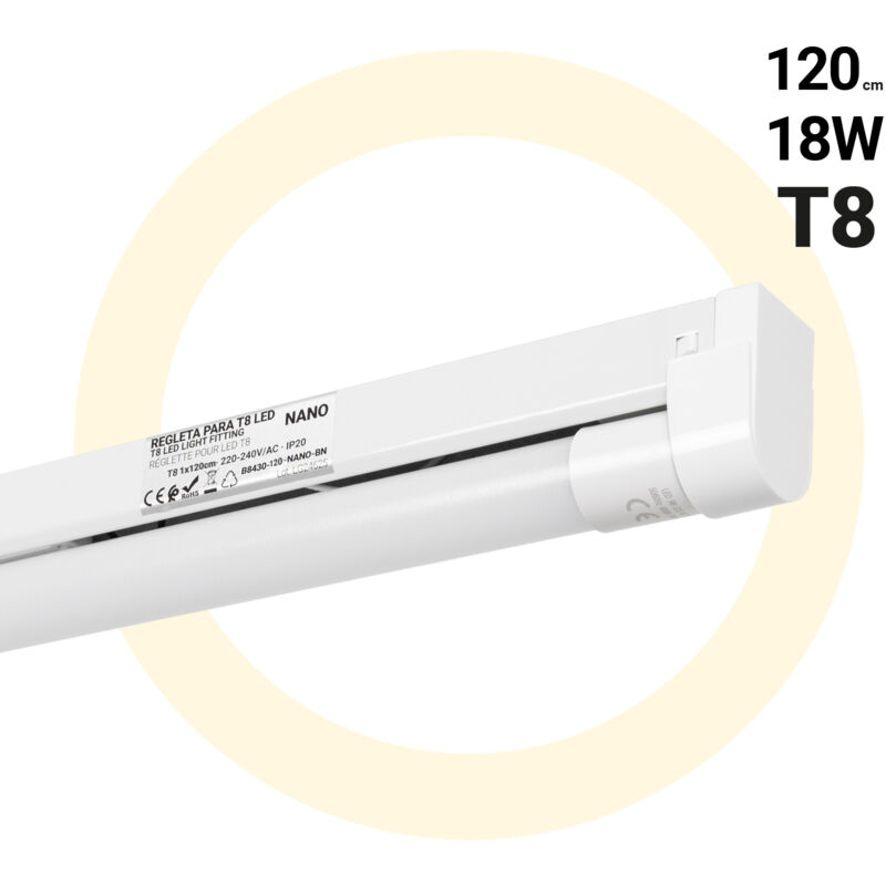 foto del prodotto lotto reglette tubo led t8 18w 120cm bianco neutro