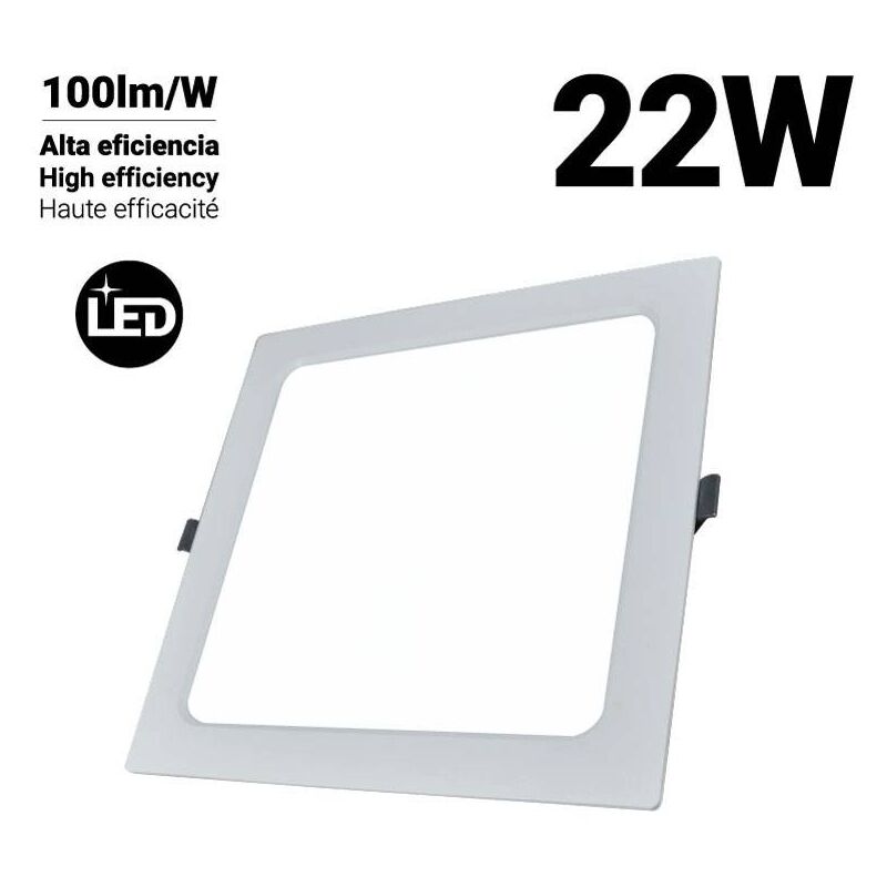 foto del prodotto faretto led quadrato da incasso 22w cut 190 x 190mm bianco neutro