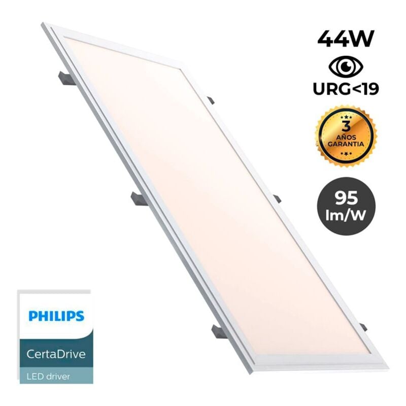 foto del prodotto pannello led slim da incasso 120x30 cm driver philips 44w bianco caldo