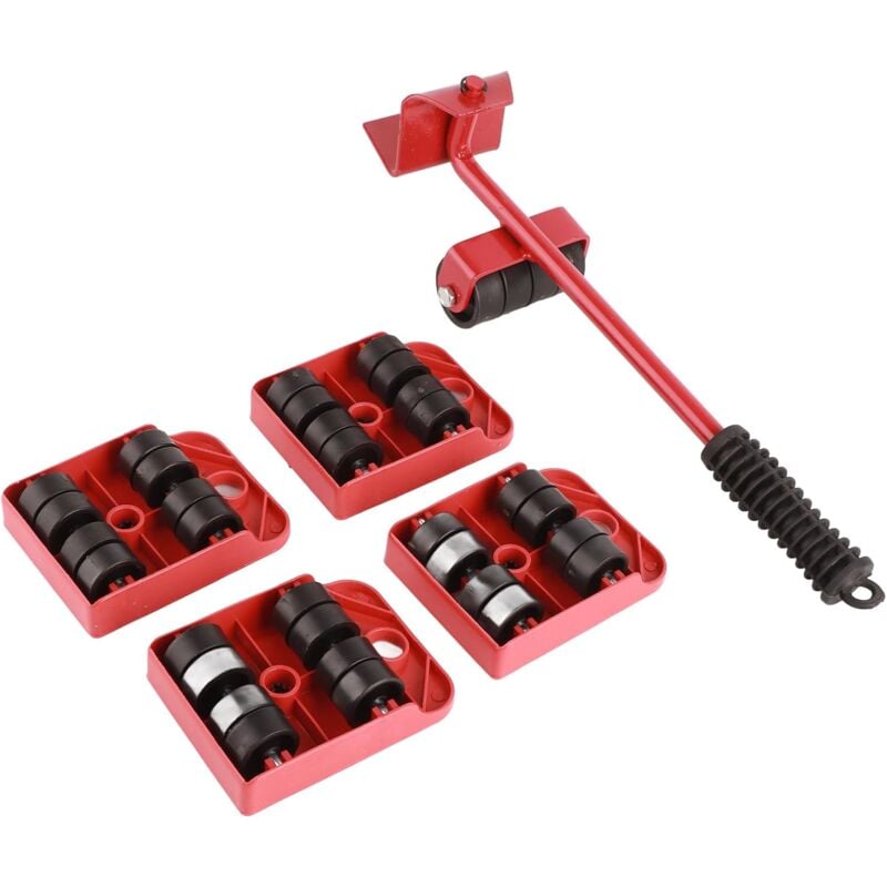 foto del prodotto sollbry kit per il trasporto di mobili pesanti da 5 pezzi, con ruote e sollevatore per mobili, portata 150 kg, per spostare mobili pesanti,