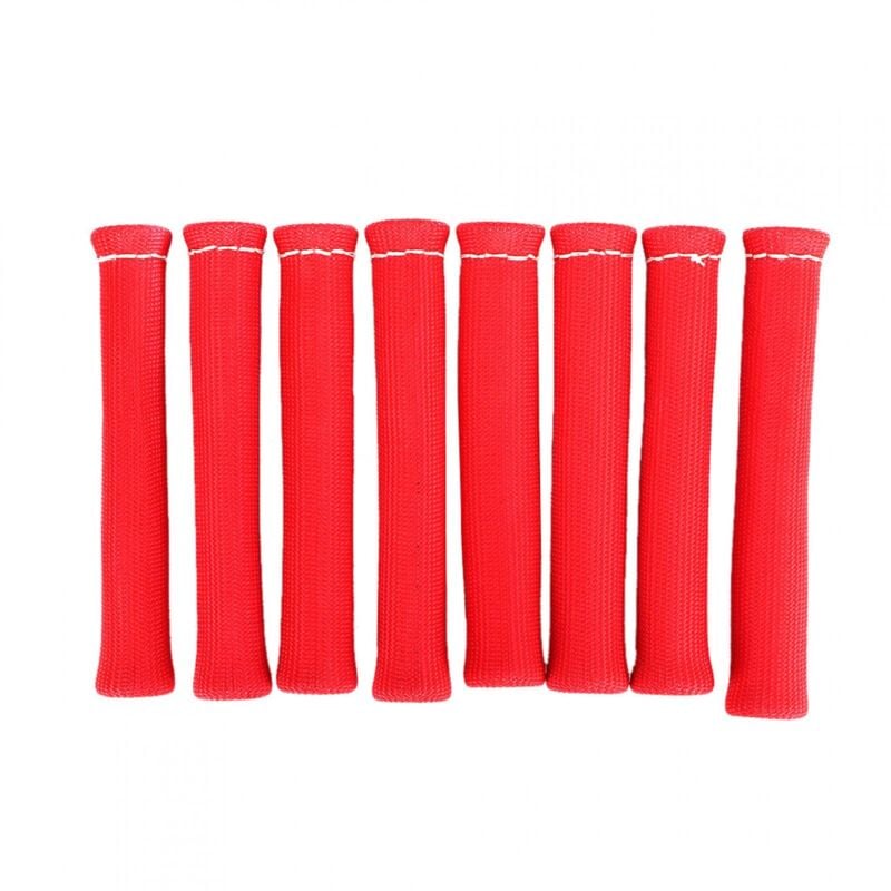 foto del prodotto ej.life protezione per candela, guaina per cavo candela, 8 pezzi, protezione per candela, 1600 gradi, scudo termico rosso per candela, isolante per