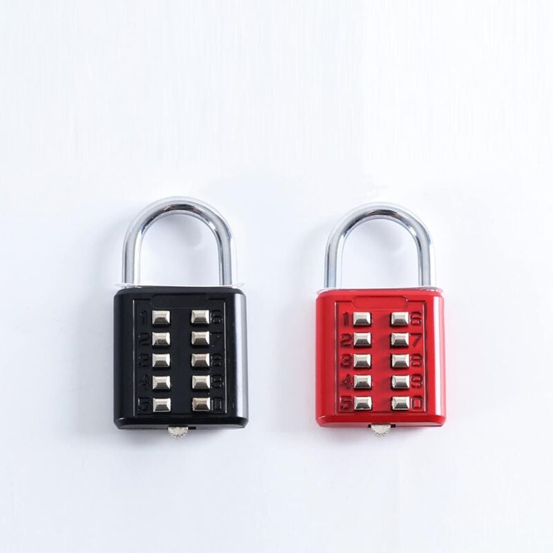 immagine 0 del prodotto sollbry lucchetto con combinazione a 5 cifre, 2 pezzi, lucchetto di sicurezza con combinazione a pulsante, lucchetto antiruggine, lucchetto in lega