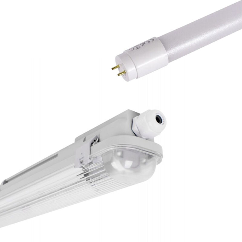 foto del prodotto lotto plafoniera stagna 60cm tubo led t8 9w 4000k bianco neutro