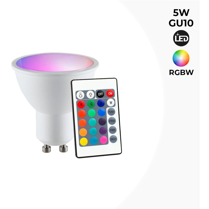 immagine 0 del prodotto lampadina led gu10 rgbww 5w con telecomando