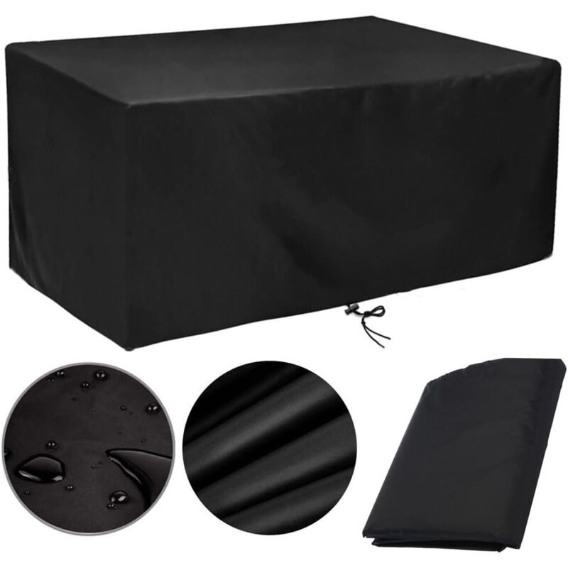 foto del prodotto sollbry copertura per tavolo da giardino 160x100, copertura per mobili da giardino 160x100x75 cm, telo protettivo rettangolare impermeabile per