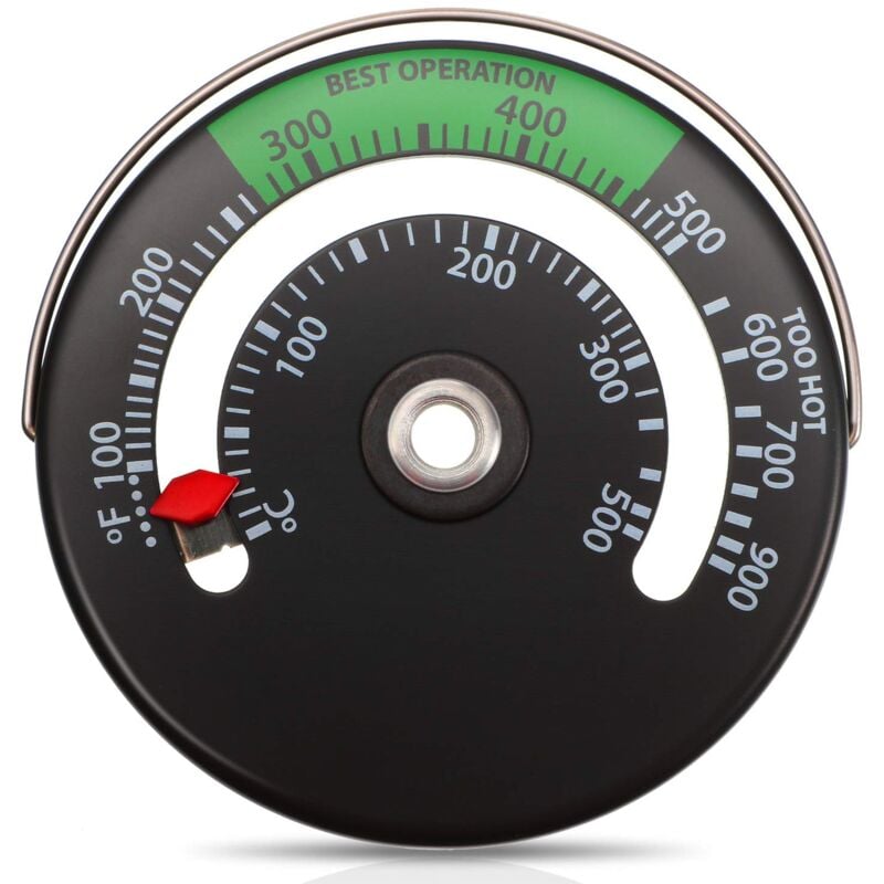 foto del prodotto sollbry 1 termometro magnetico per stufa a legna, termometro per stufa a legna, termometro per tubo della stufa, indicatore di temperatura del forno