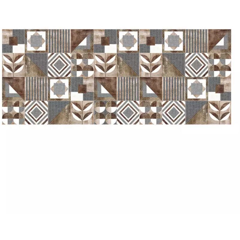 foto del prodotto passatoia in vinile runner fantasia brown cementine , 120x50 cm
