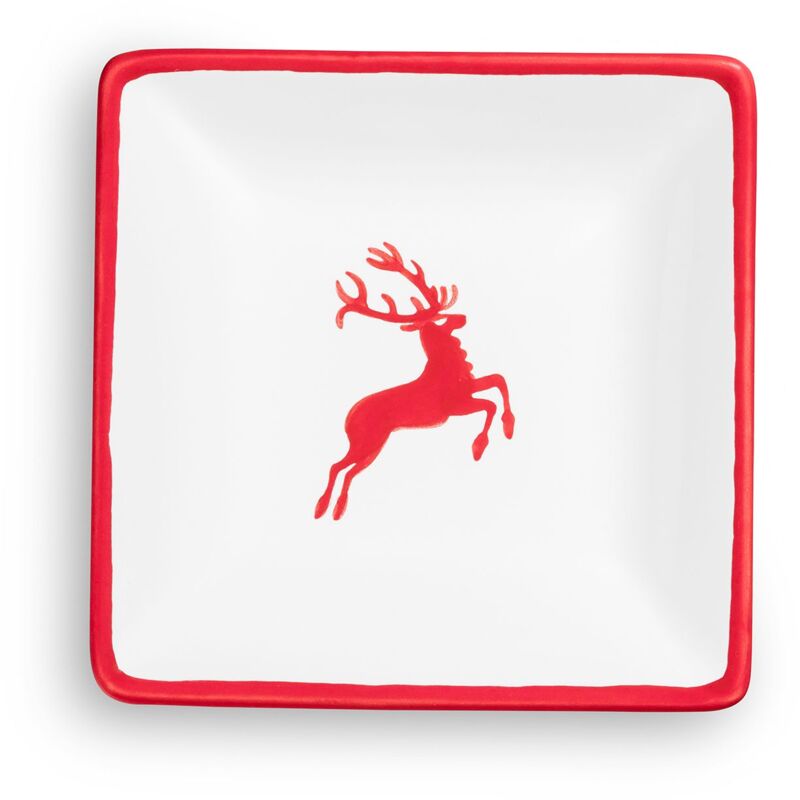 foto del prodotto ceramica gmundner cervo rosso rubino, ciotola per spuntini 11x11 cm 