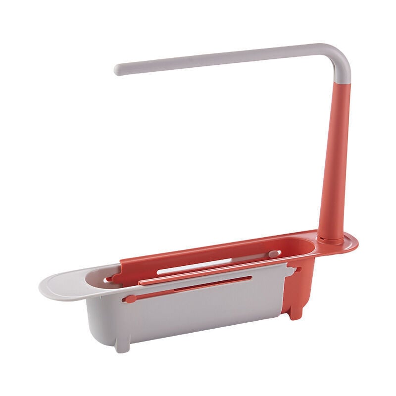foto del prodotto supporto telescopico multifunzione per lavello estraibile kitchen supplies rosso 