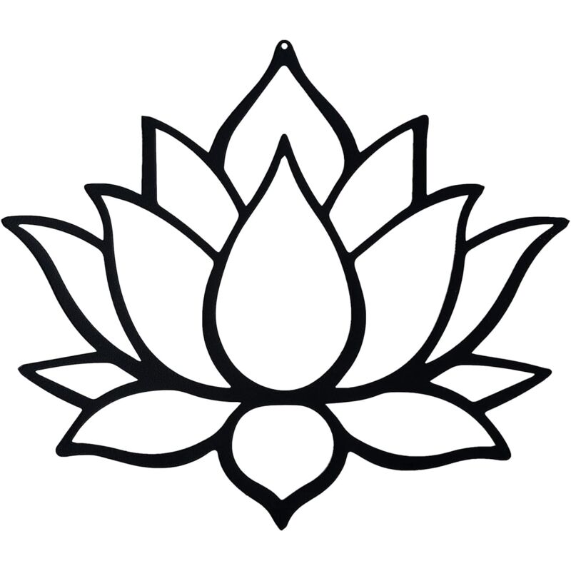 foto del prodotto sollbry decorazione murale in metallo a forma di loto per soggiorno, camera da letto, 28 x 24 cm, per amanti dello yoga e della meditazione