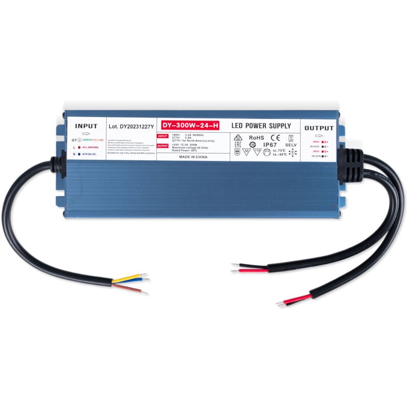 foto del prodotto alimentatore slim a tenuta stagna 300w 24v 12,5a ip67