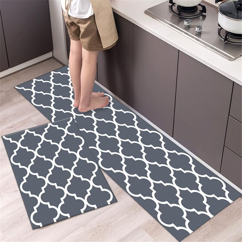 foto del prodotto sollbry tappetino da cucina 2 pezzi tappetino imbottito anti fatica e confortevole, tappetino da cucina impermeabile e antiscivolo, tappetino
