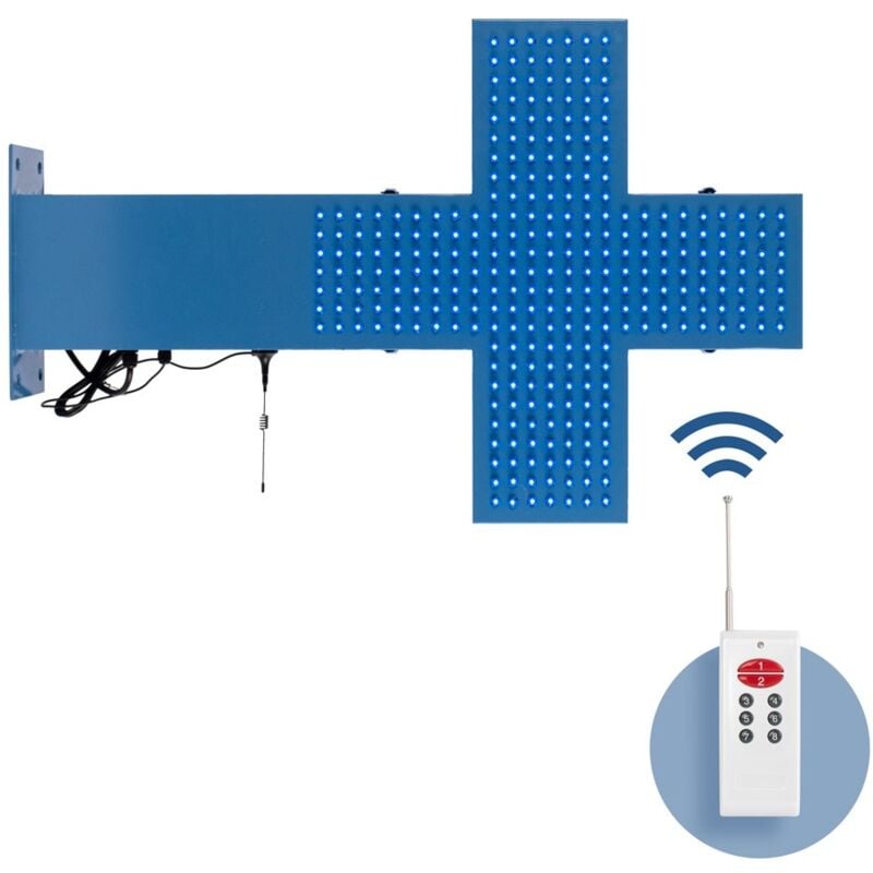 foto del prodotto croce led veterinario monocolore blu 50x50cm bifacciale 