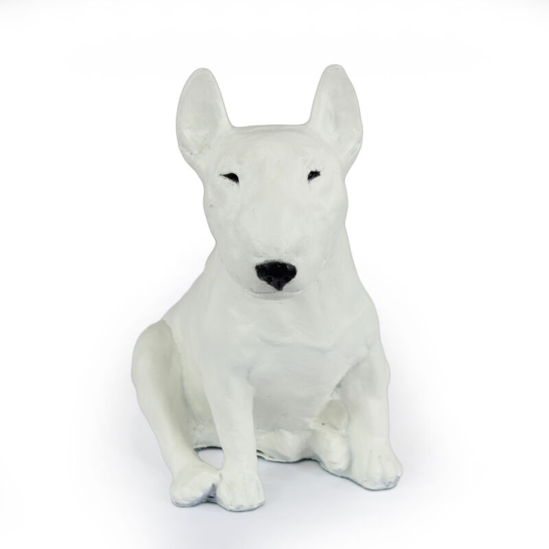 foto del prodotto bull terrier, bull terrier ii statuetta di cane, cane seduto sulla scrivania, decorazione per il soggiorno di un amante dei cani di art dog