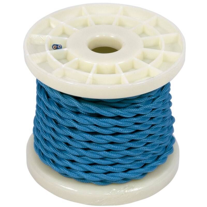 foto del prodotto cavo elettrico decorativo a treccia tessile 2x0,75 blu