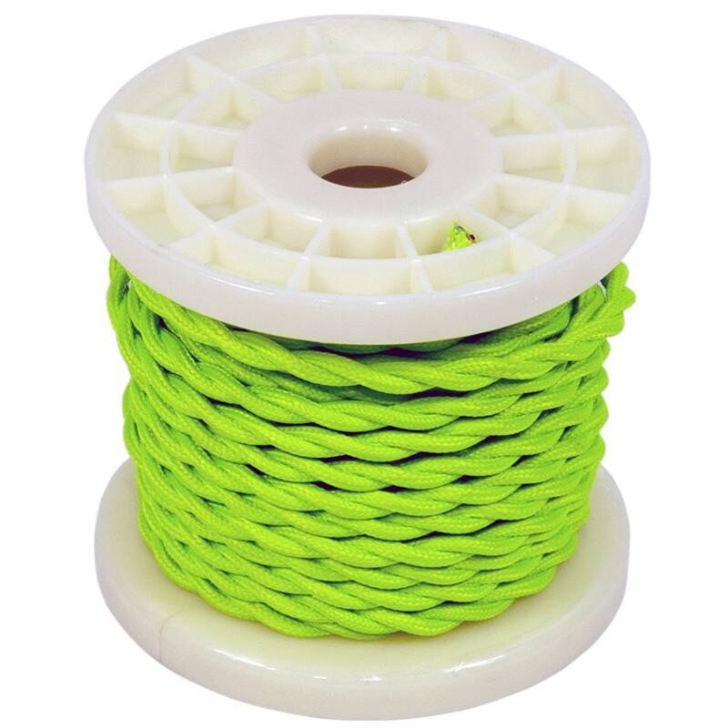 foto del prodotto cavo elettrico tessile intrecciato decorativo 2x0,75 verde gemma