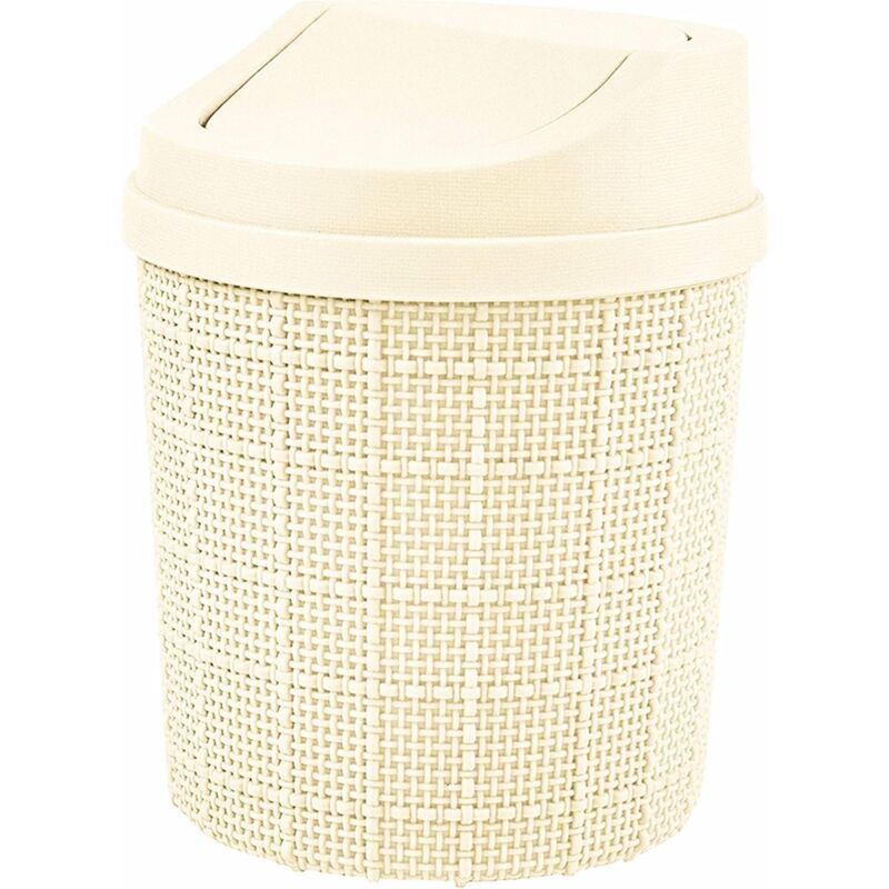 foto del prodotto mini cestino da 1,5 l, mini cestino da tavolo, con cestino e coperchio basculante, per camera da letto, soggiorno, cucina, veicolo bianco 
