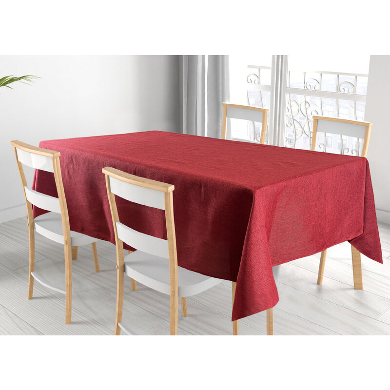 foto del prodotto tovaglia natale cucina soggiorno antimacchia tinta unita bordeaux fiammetta, misura140x140colorefiammetta