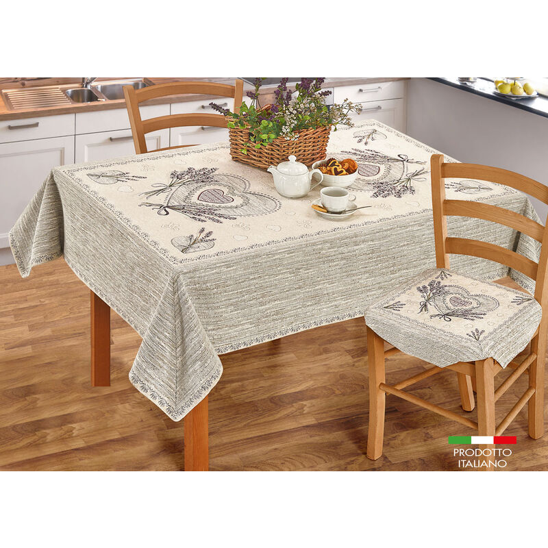 foto del prodotto tovaglia copritavolo centrino runner tavola fantasia floreale lavanda made italy, misura40x180colorelavanda