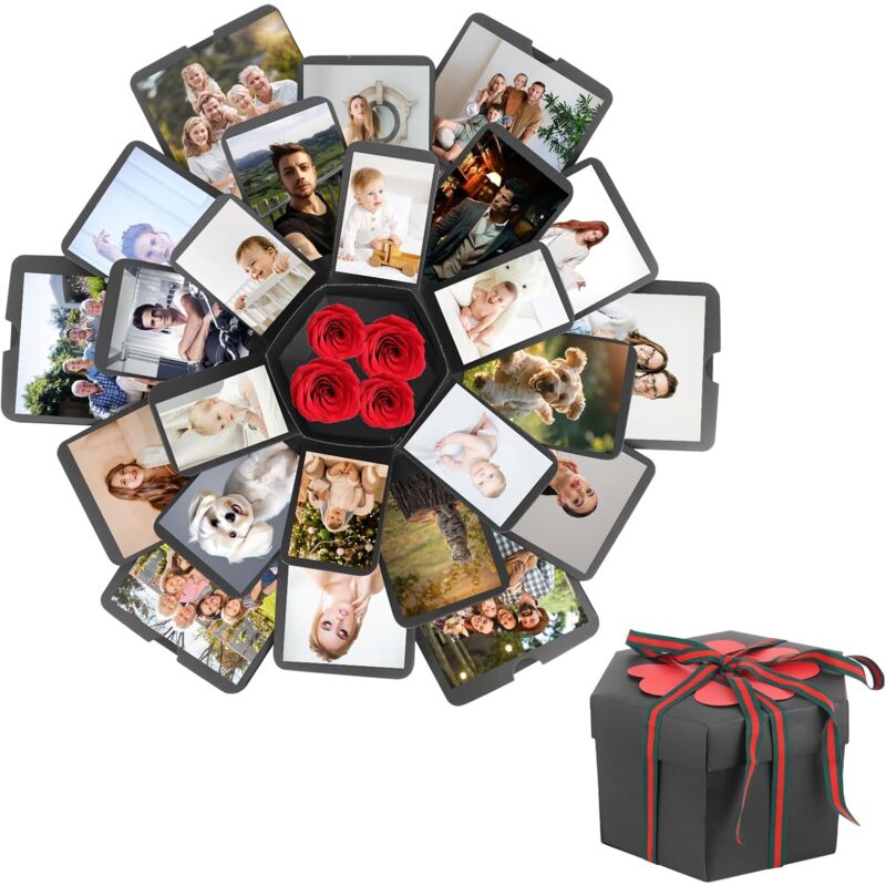 foto del prodotto sollbry kit fai da te scatola regalo a sorpresa scatola esplosiva fai da te album fotografico esplosivo scatola regalo per compleanno,