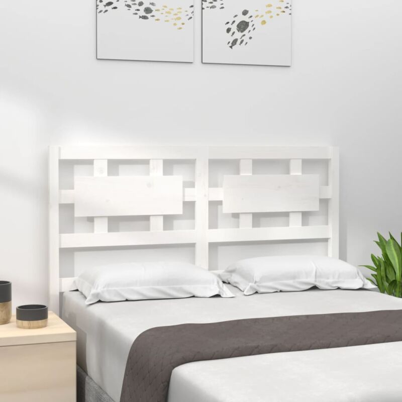 foto del prodotto testiera per letto bianca 165,5x4x100 cm legno massello di pino vidaxl